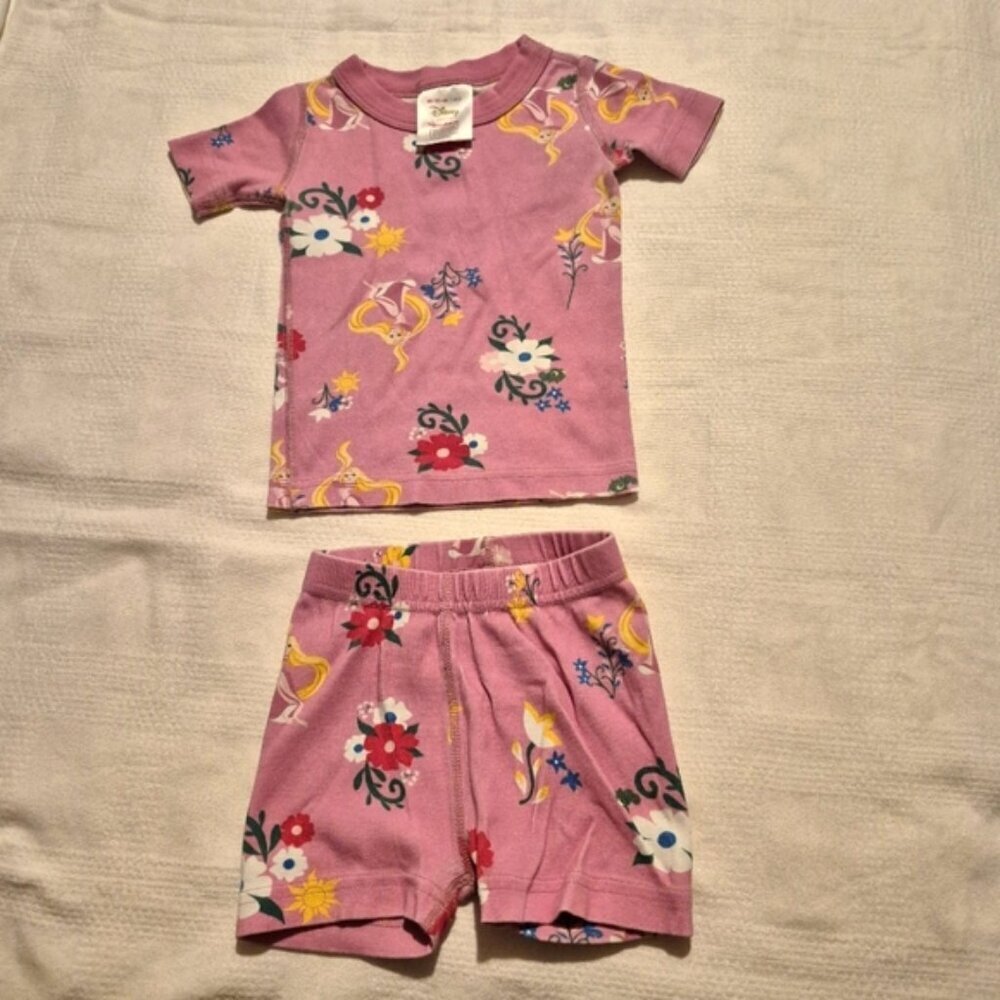 Hanna Andersson girls size 80/85 or 2  Disney pink shortie pajamas, VGUC